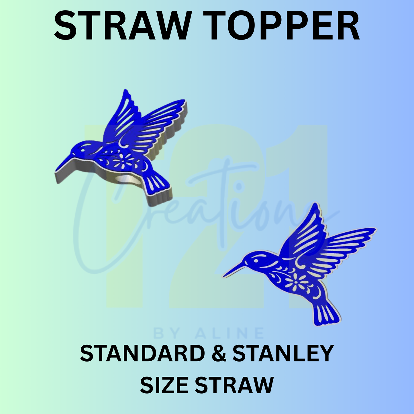 HUMMING BIRD STRAW TOPPER