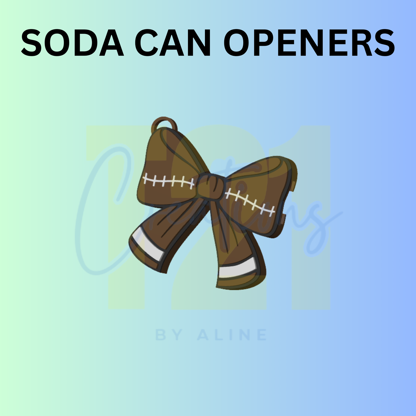 FOOTBALL BOW SODA CAN OPENER KEYCHAIN
