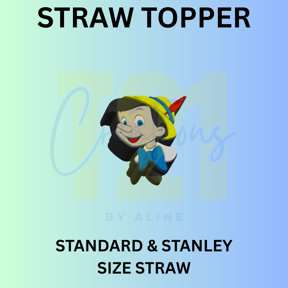 WOODEN BOY STRAW TOPPER