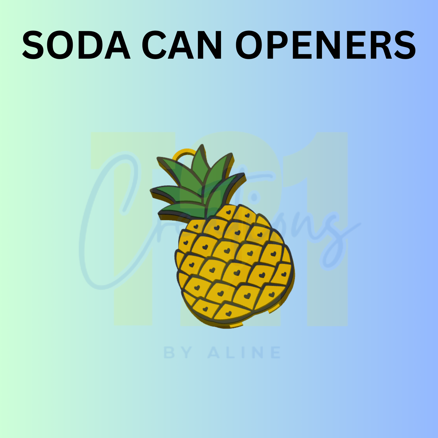 PINEAPPLE SODA CAN OPENER KEYCHAIN