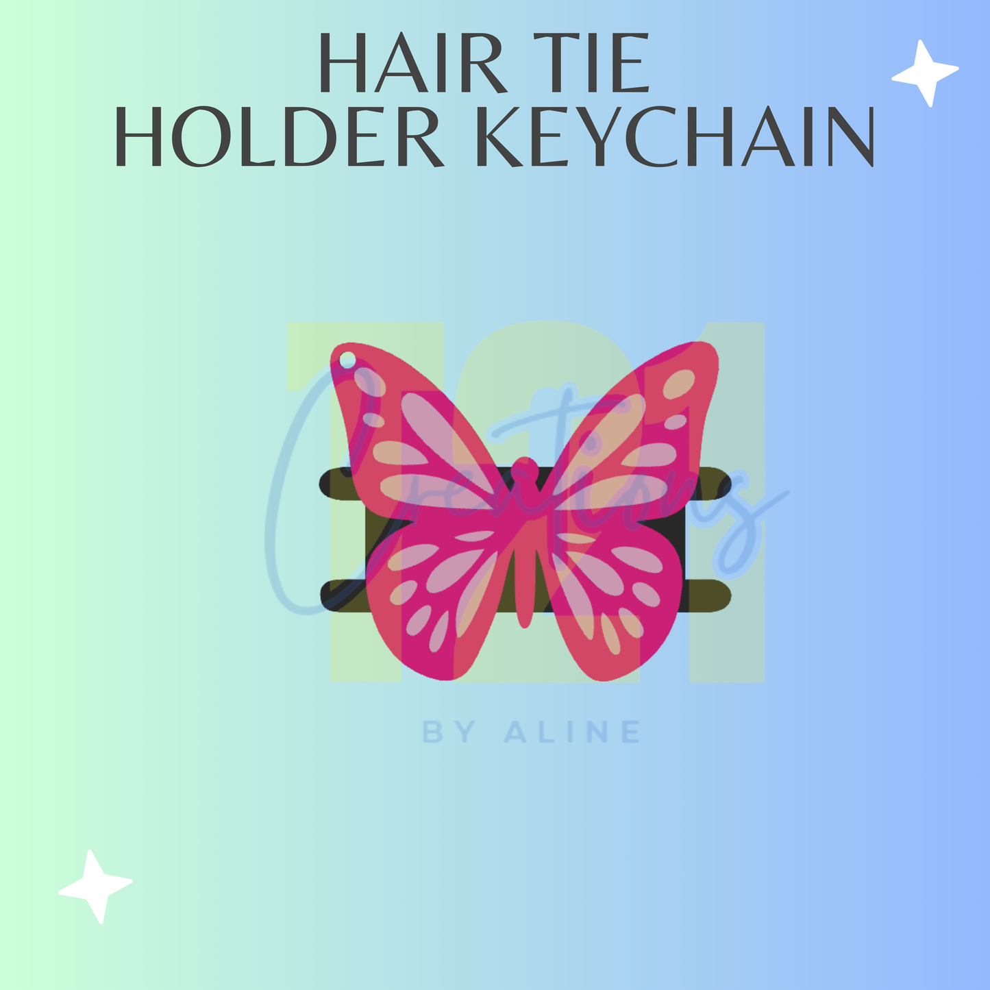 BUTTERFLY HAIR TIE HOLDER KEYCHAIN