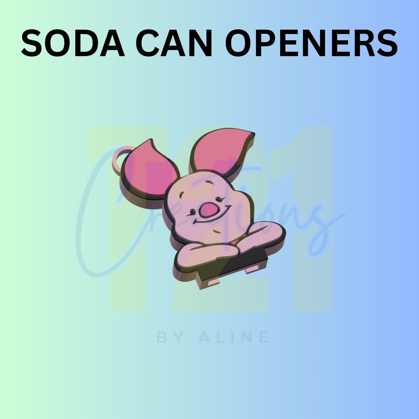 PIGGY SODA CAN OPENER KEYCHAIN