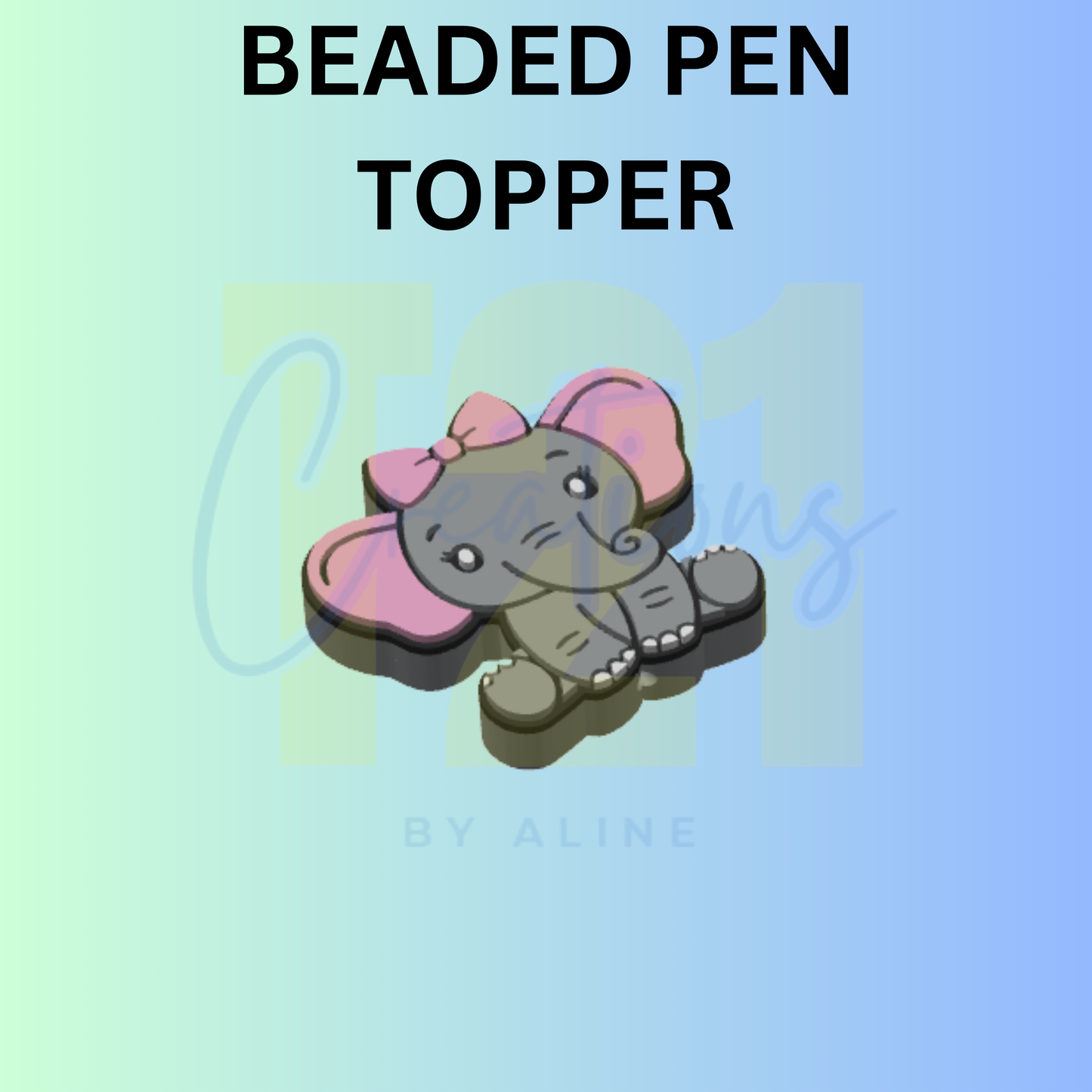 GIRL ELEPHANT PEN TOPPER