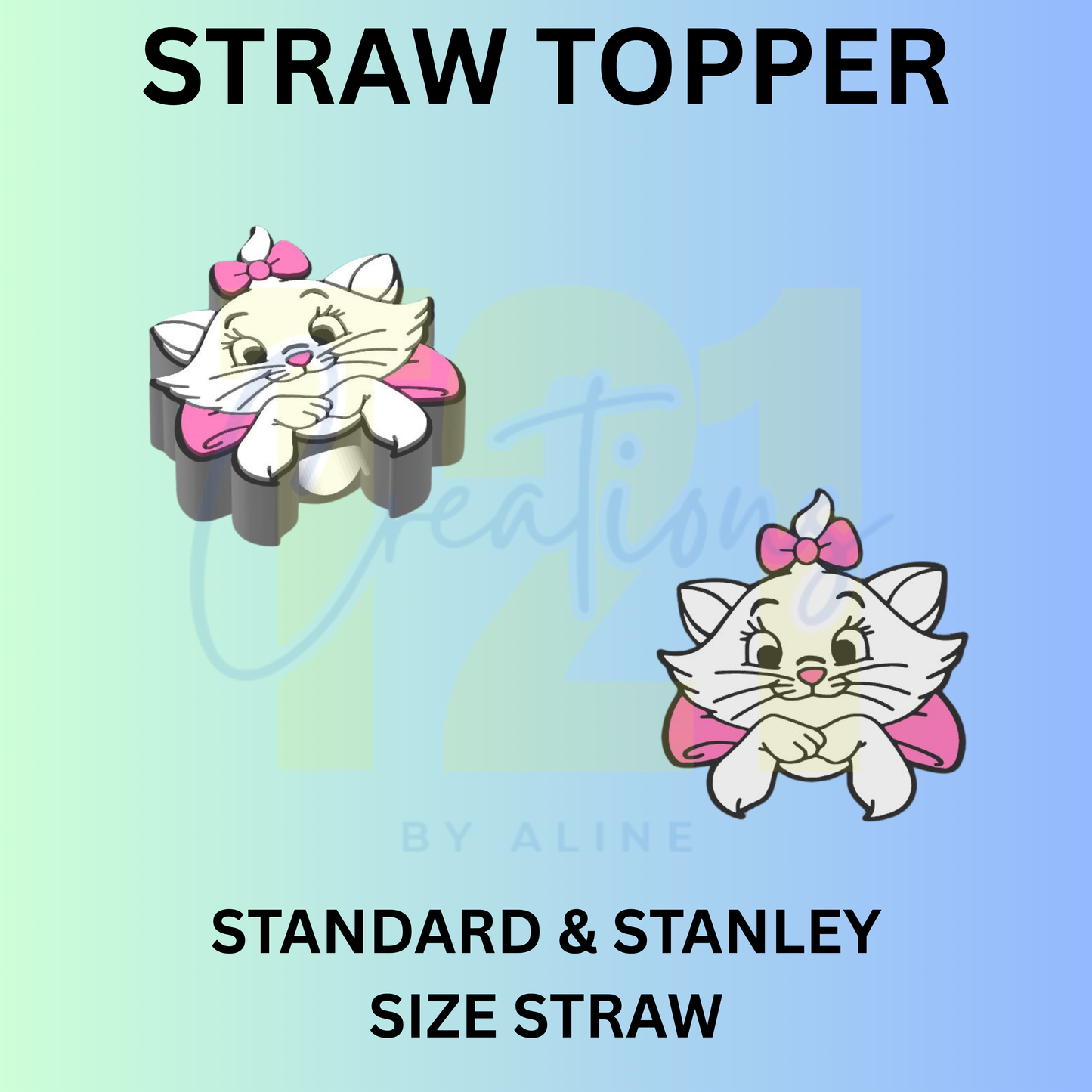 SASSY CAT STRAW TOPPER
