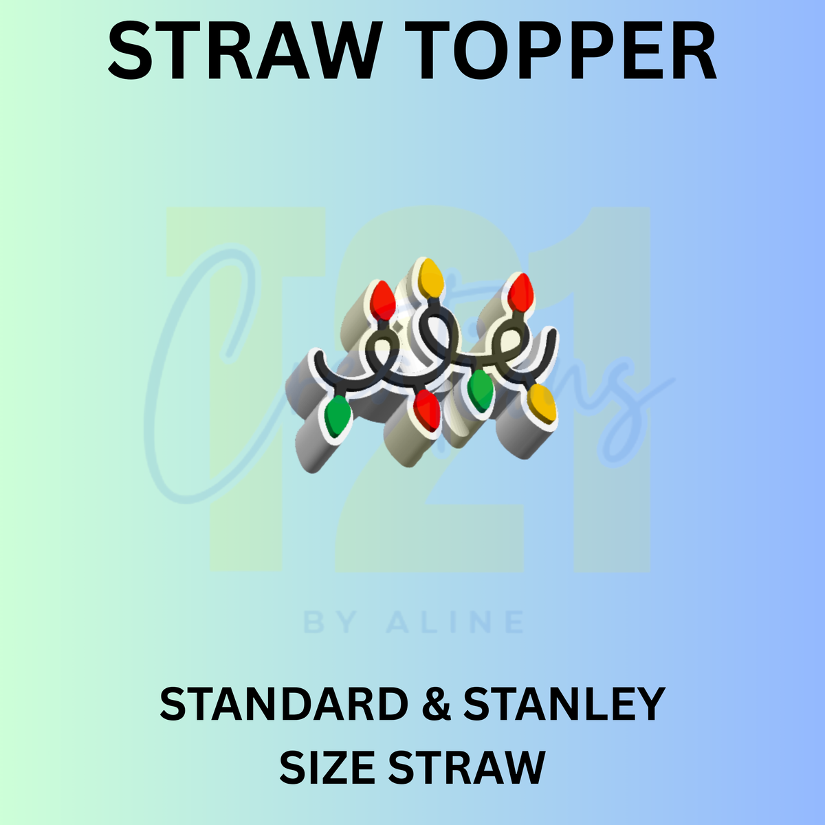 XMAS LIGHTS STRAW TOPPER