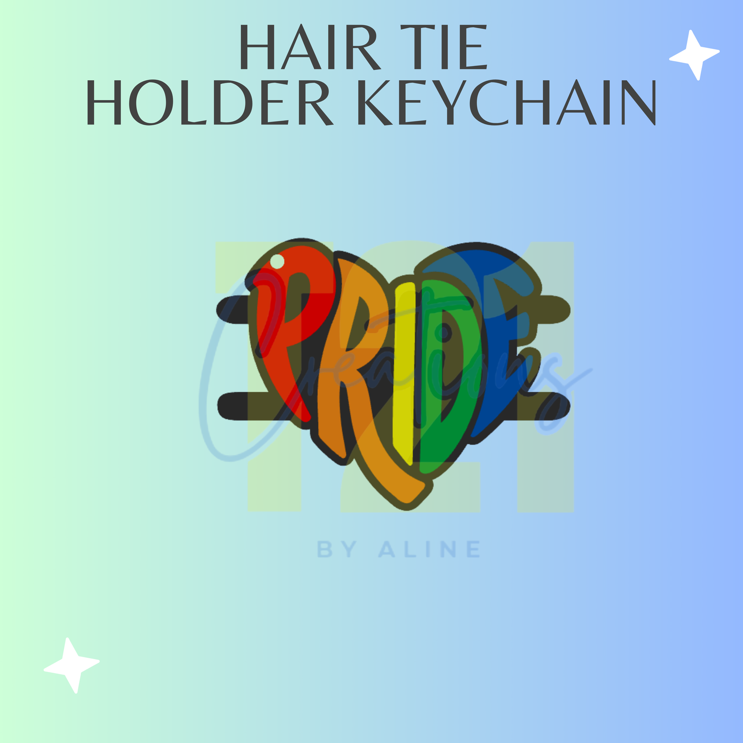 PRIDE HEART HAIR TIE HOLDER KEYCHAIN