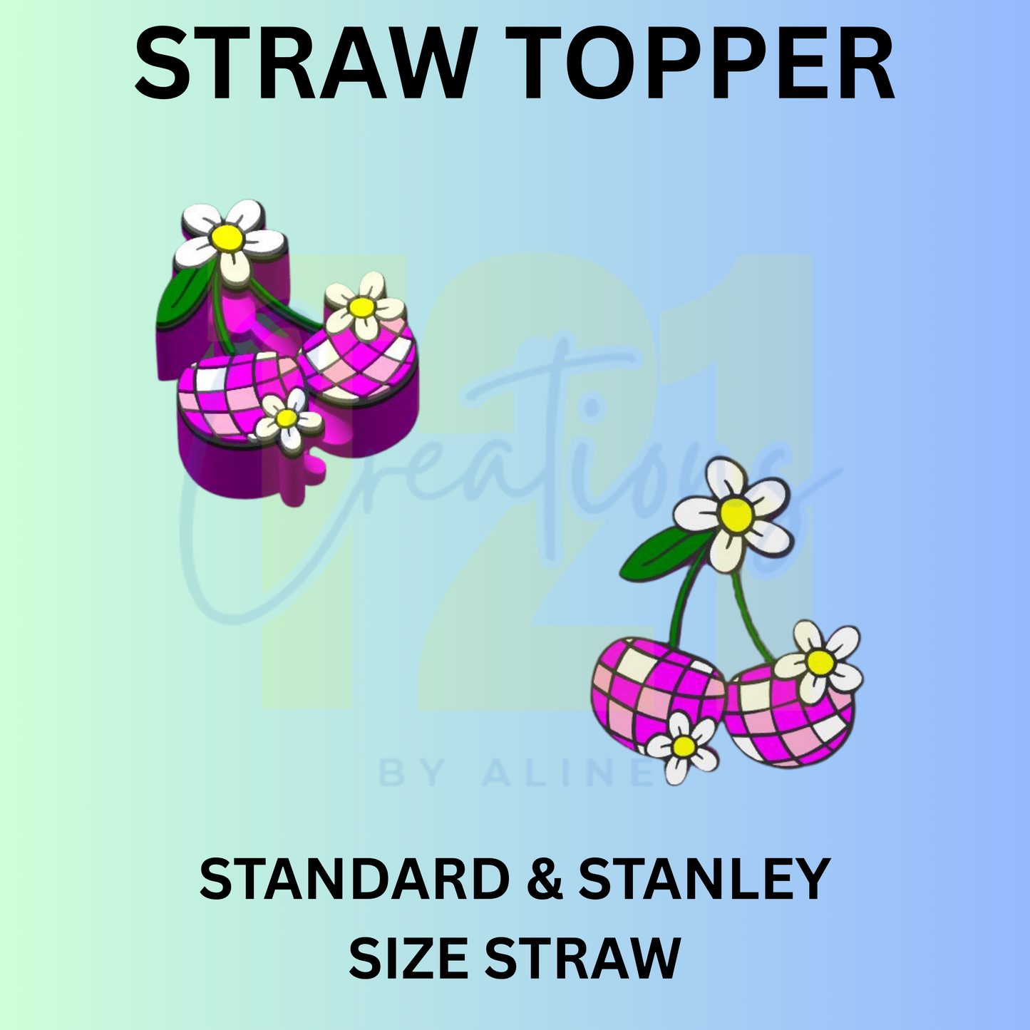 DISCO CHERRIES STRAW TOPPER