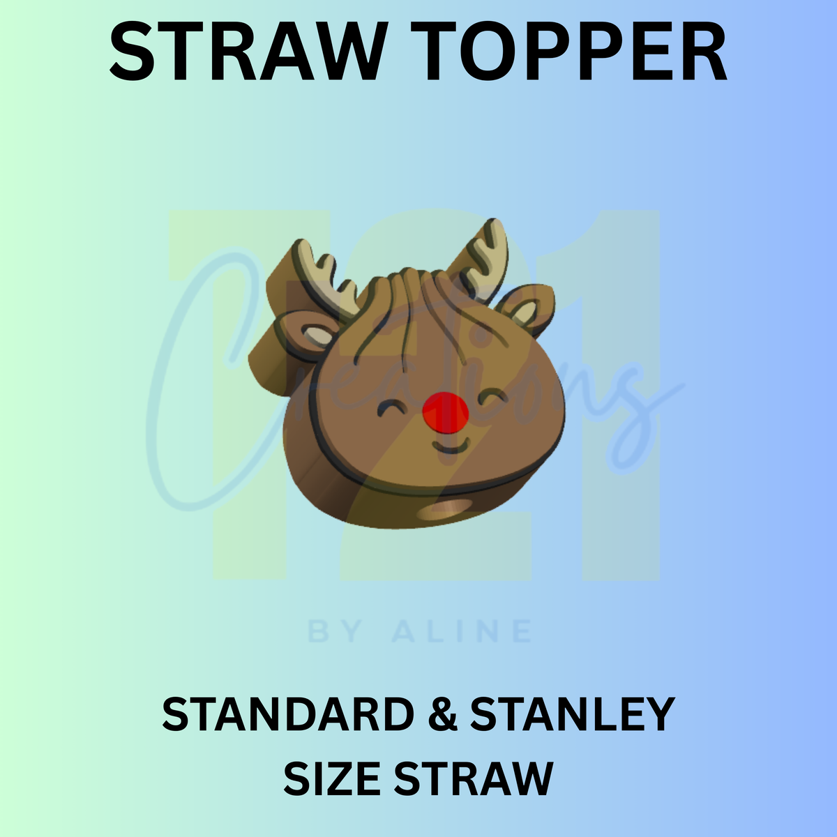 REINDEER DUMPLING STRAW TOPPER