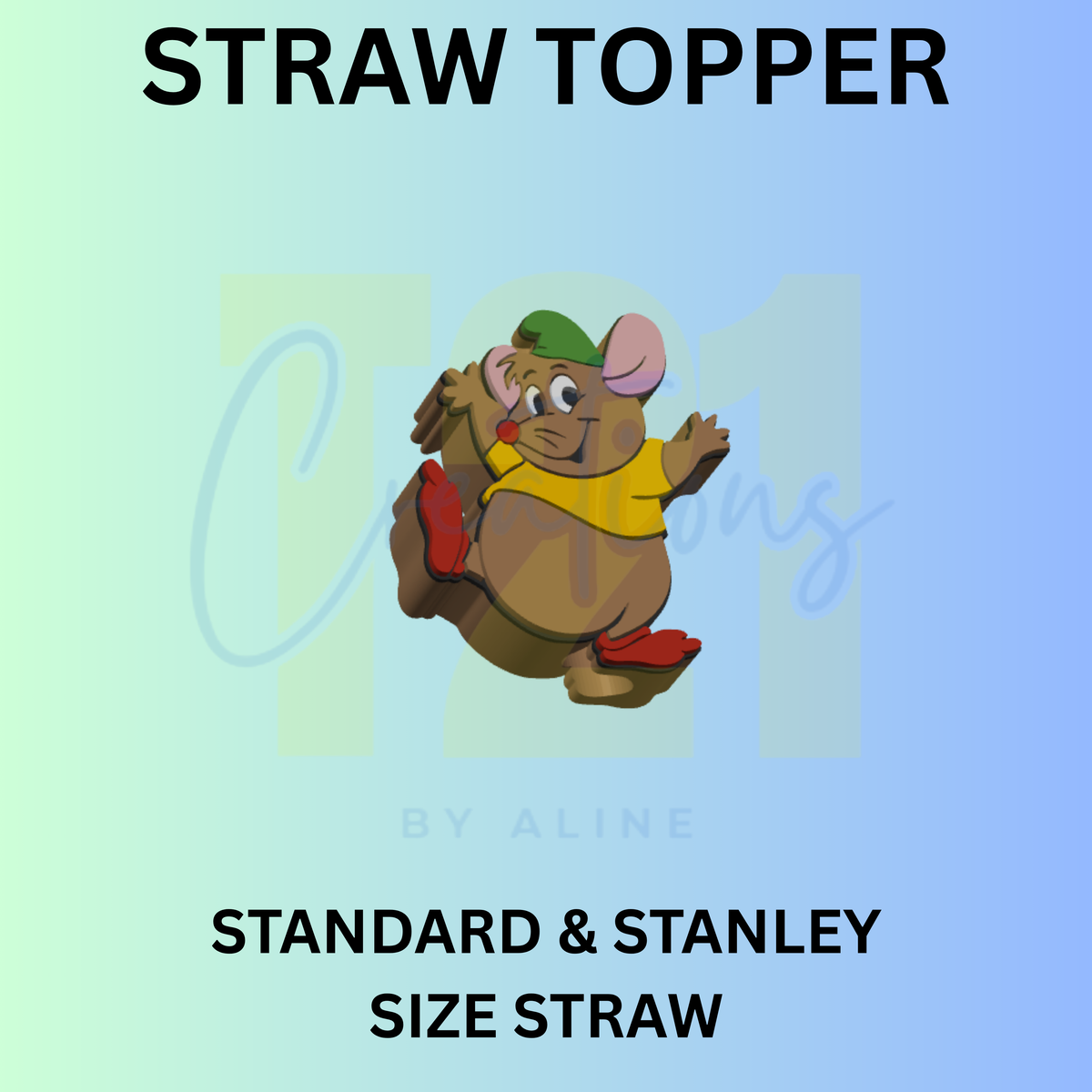 CUTE MOUSE STRAW TOPPER