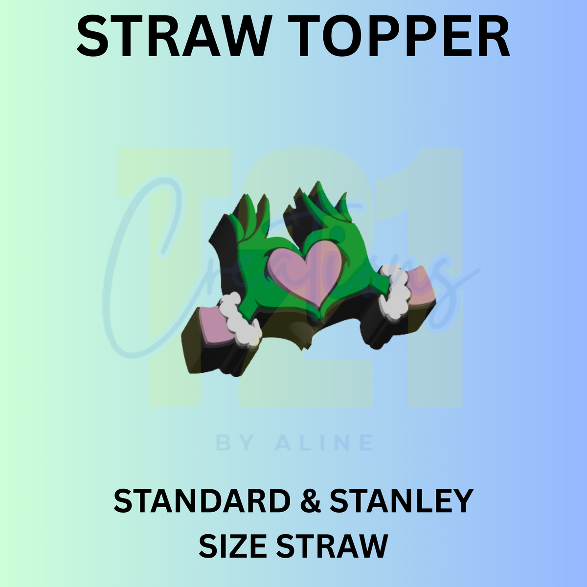 GROUCH HAND HEART STRAW TOPPER