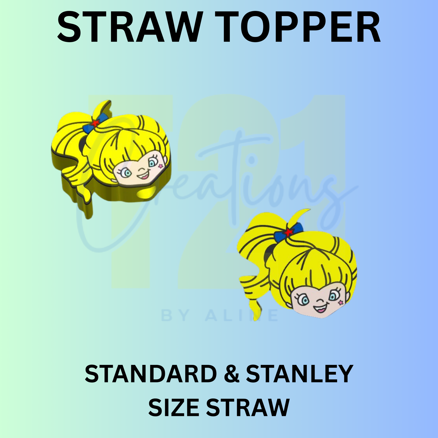 RAINBOW GIRL STRAW TOPPER