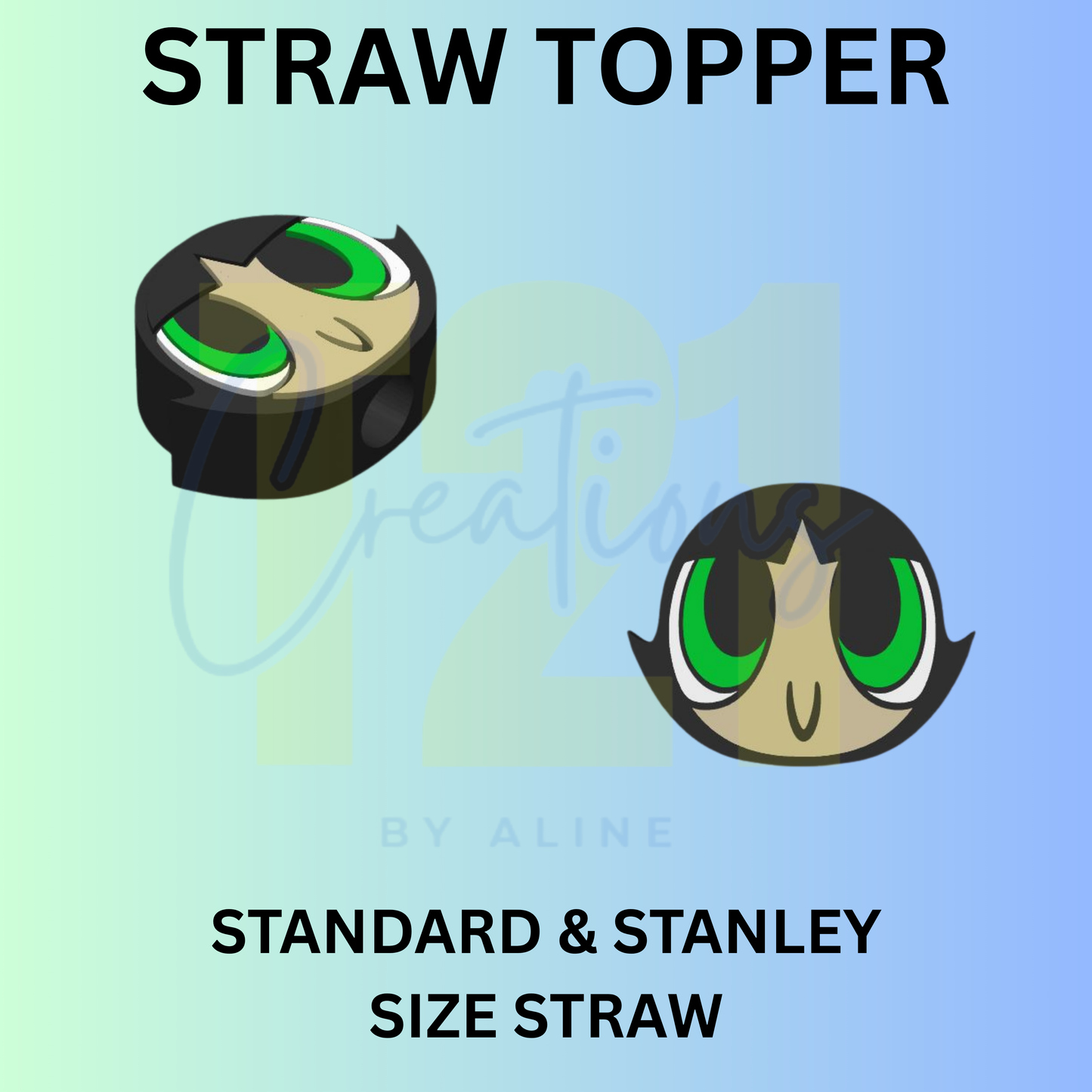 P-P GIRL GREEN STRAW TOPPER