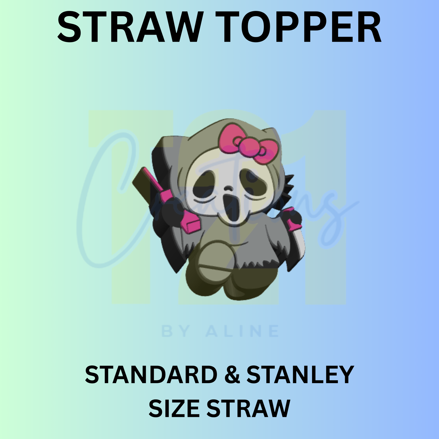 H-K FACE GHOST STRAW TOPPER