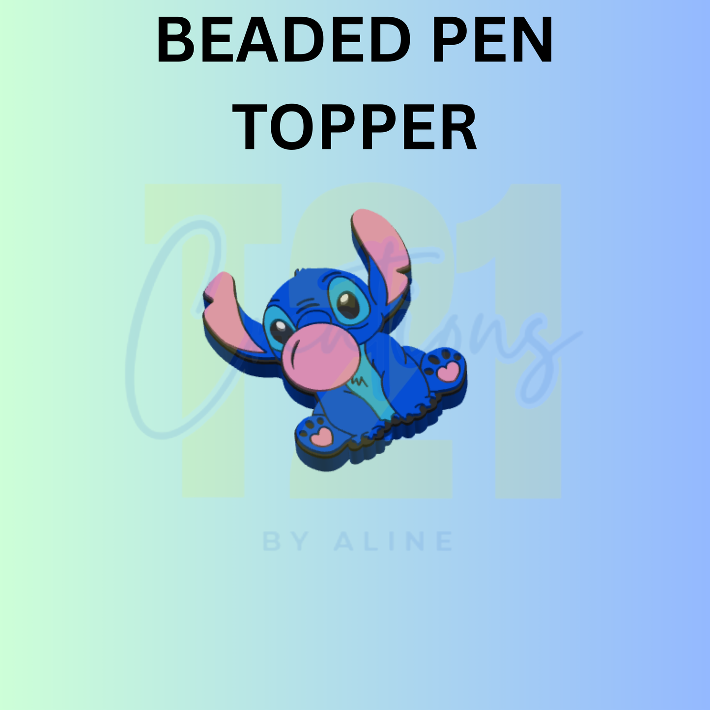 BUBBLE BLUE ALIEN PEN TOPPER