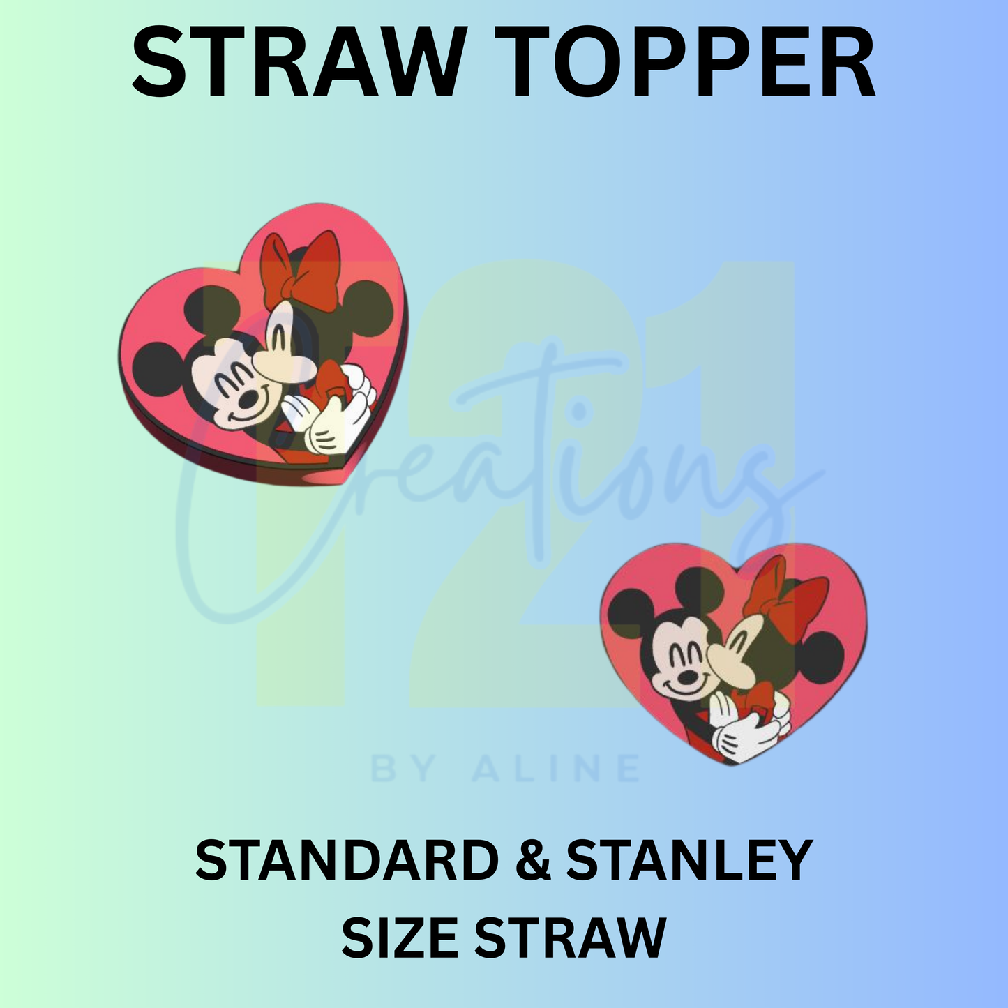 MOUSE COUPLE STRAW TOPPER
