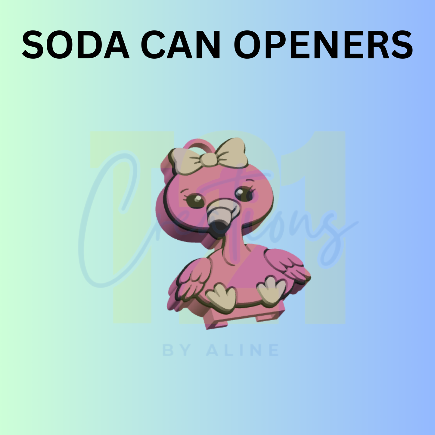 COQUETTE FLAMINGO CAN OPENER KEYCHAIN