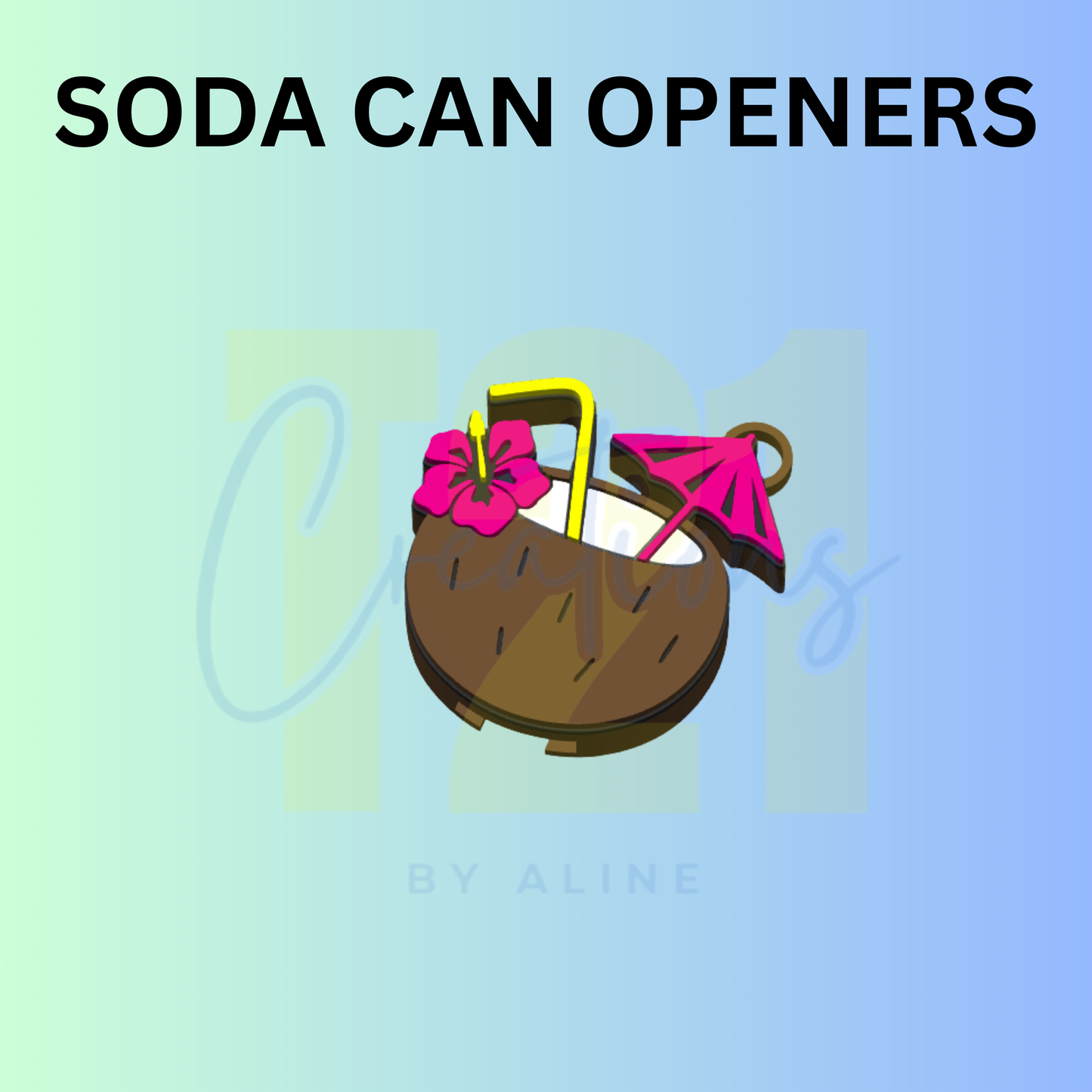 COCONUT CAN OPENER KEYCHAIN