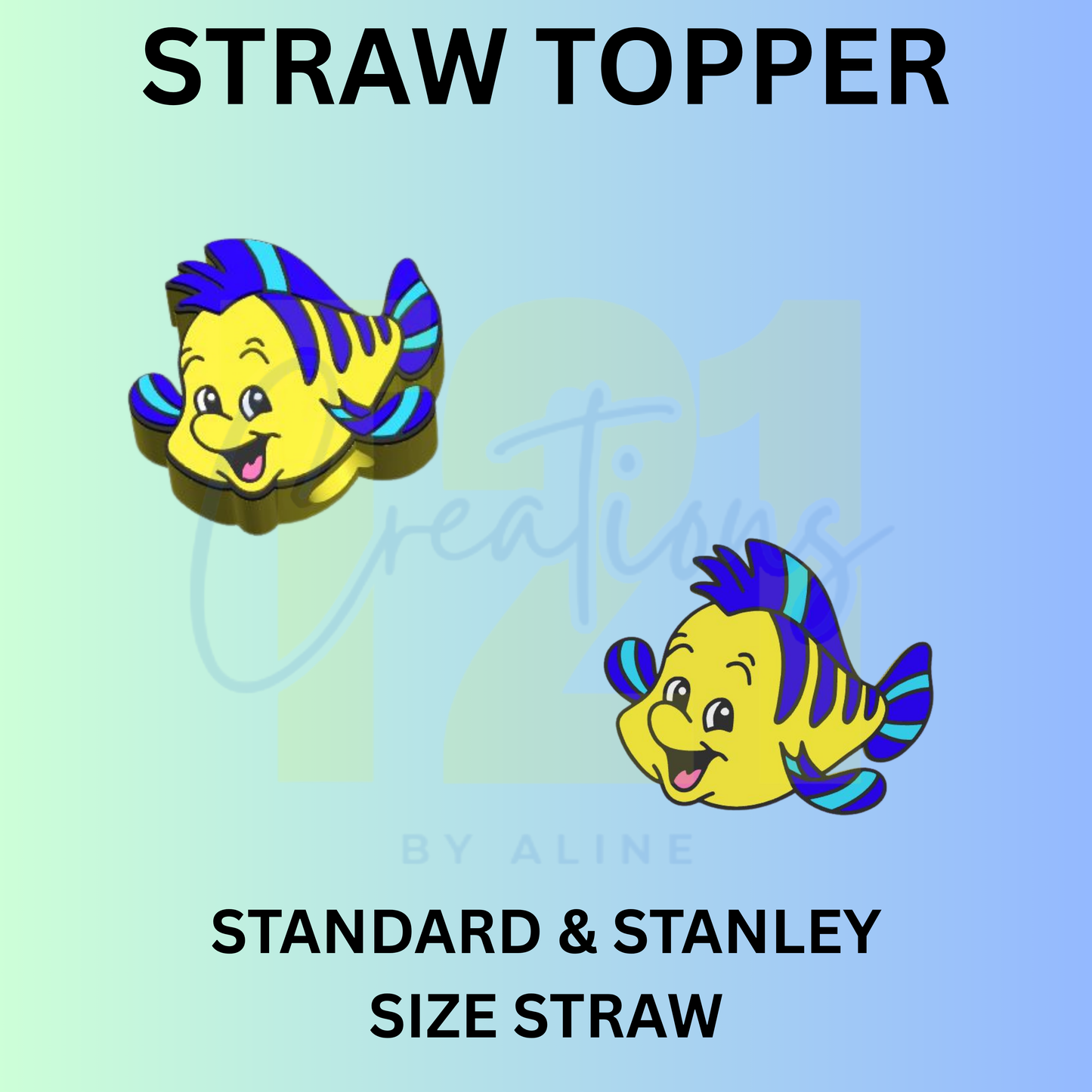 YELLOW FISH STRAW TOPPER