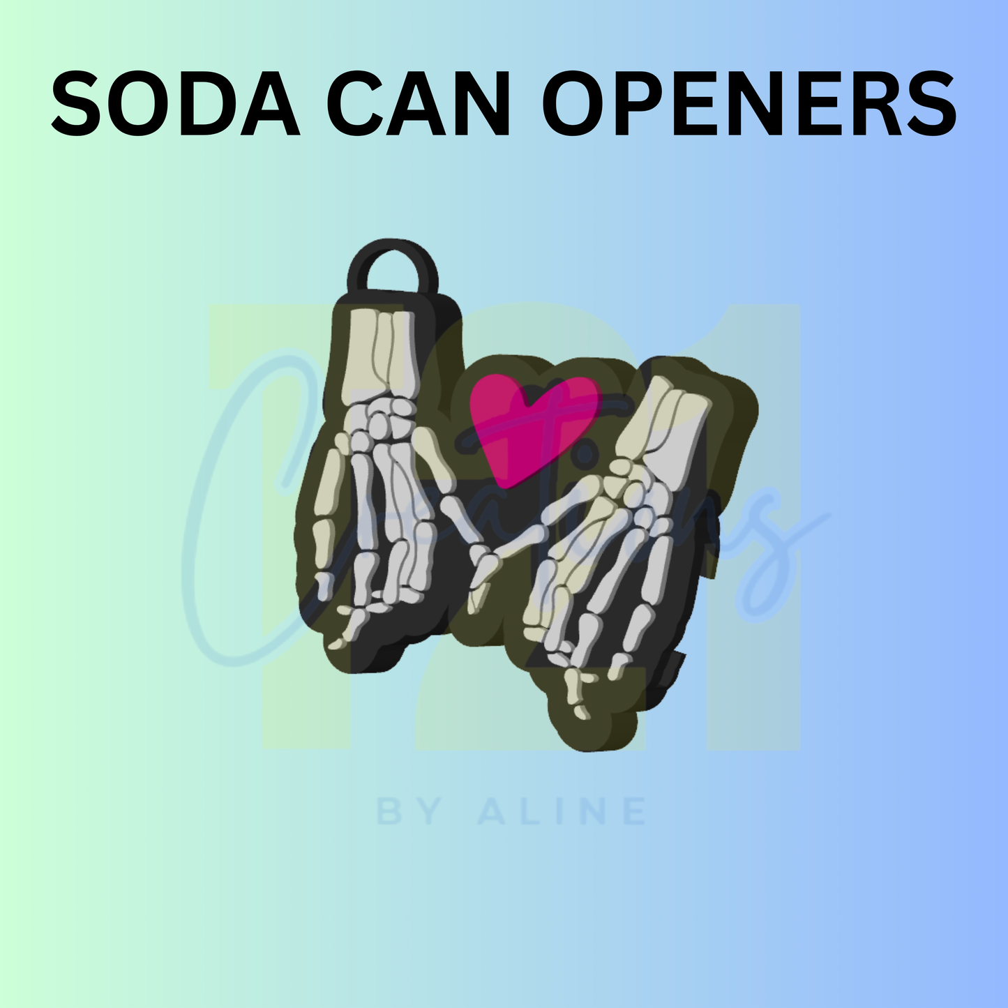 SKELLY HANDS CAN OPENER KEYCHAIN