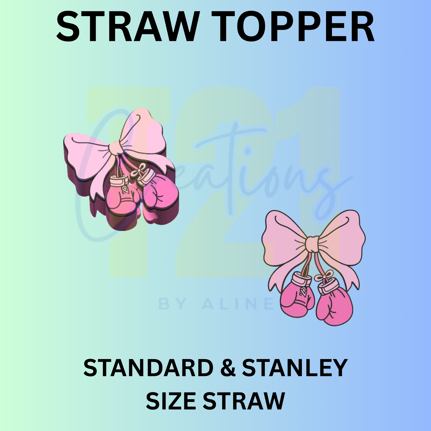 FIGHT BOW STRAW TOPPER