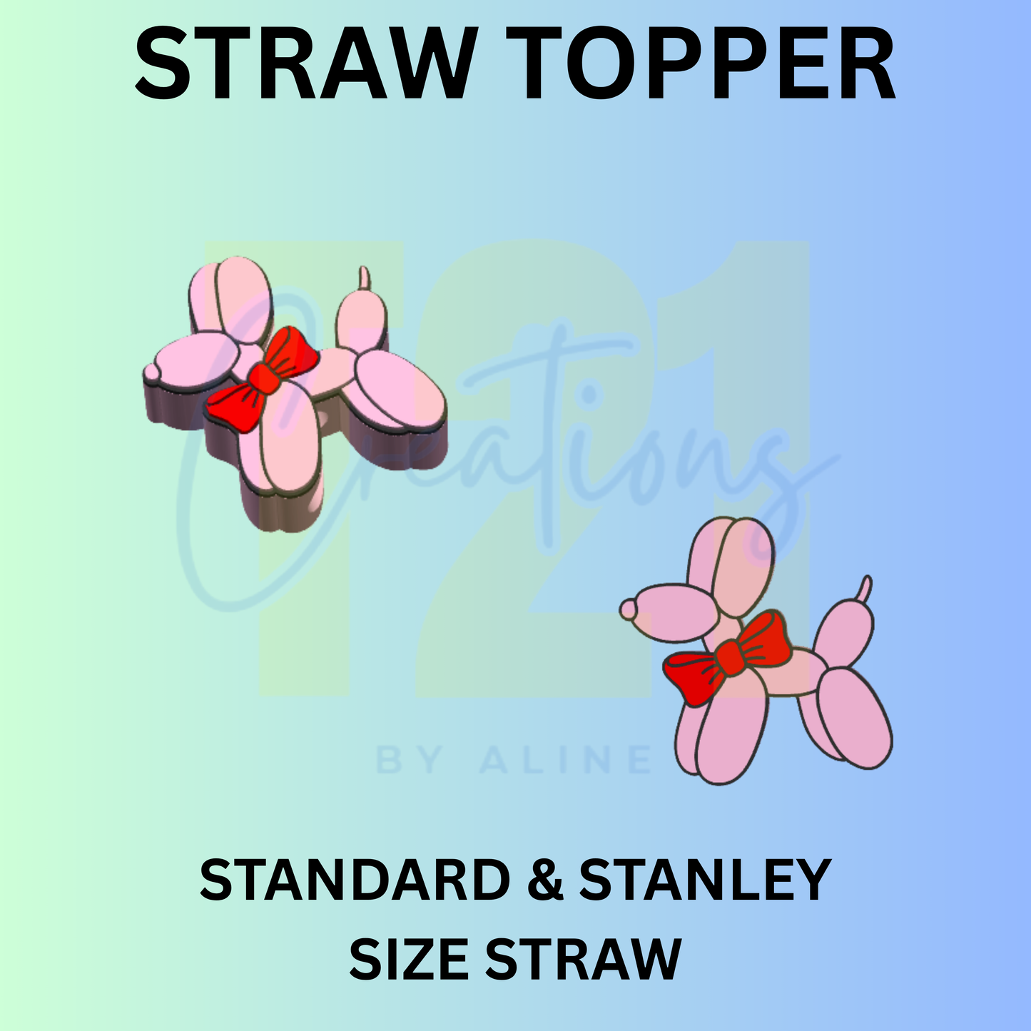 BALLOON DOG 2 STRAW TOPPER