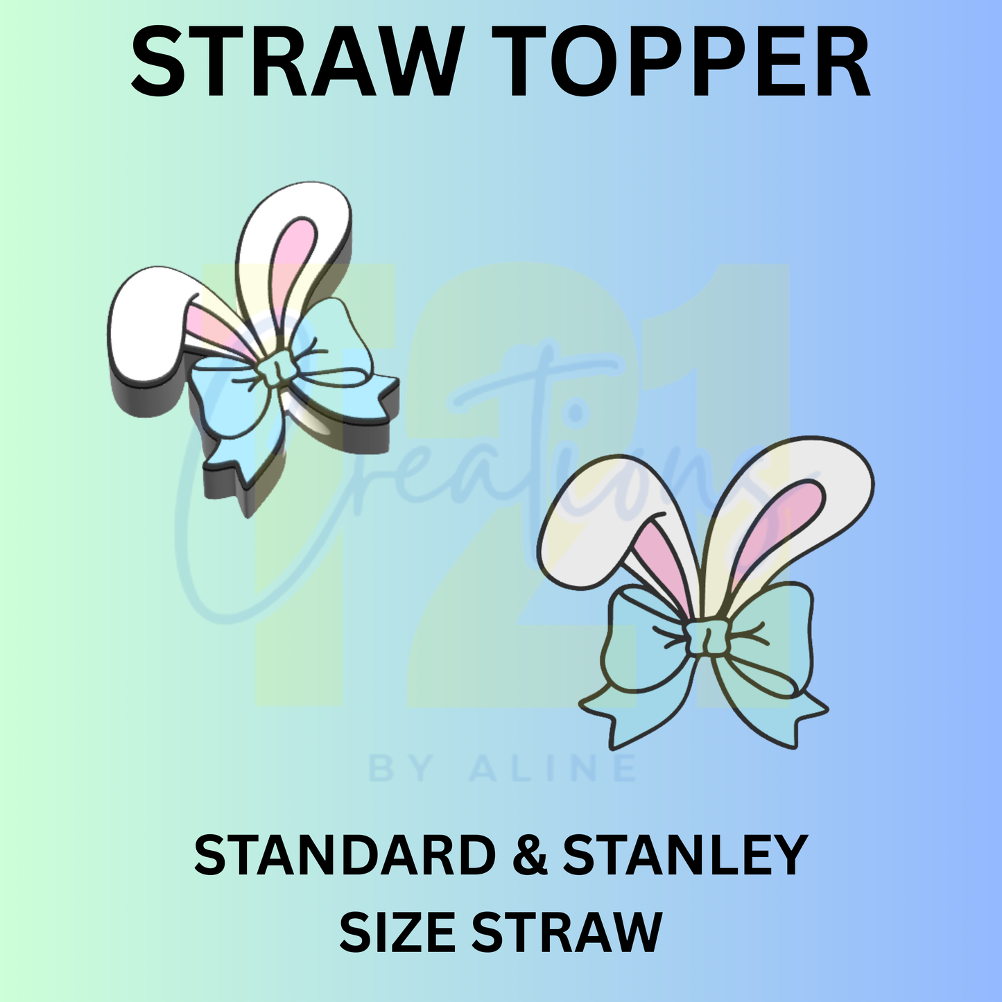 BUNNY EARS STRAW TOPPER