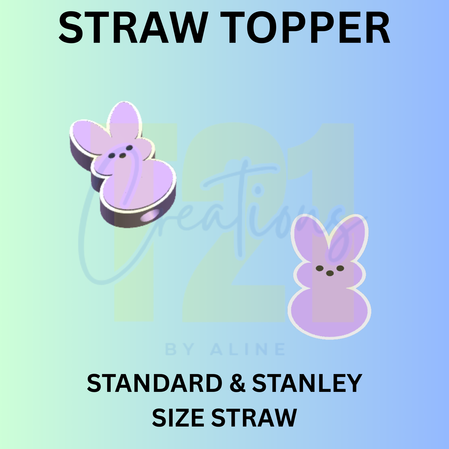 BUNNY EASTER STRAW TOPPER