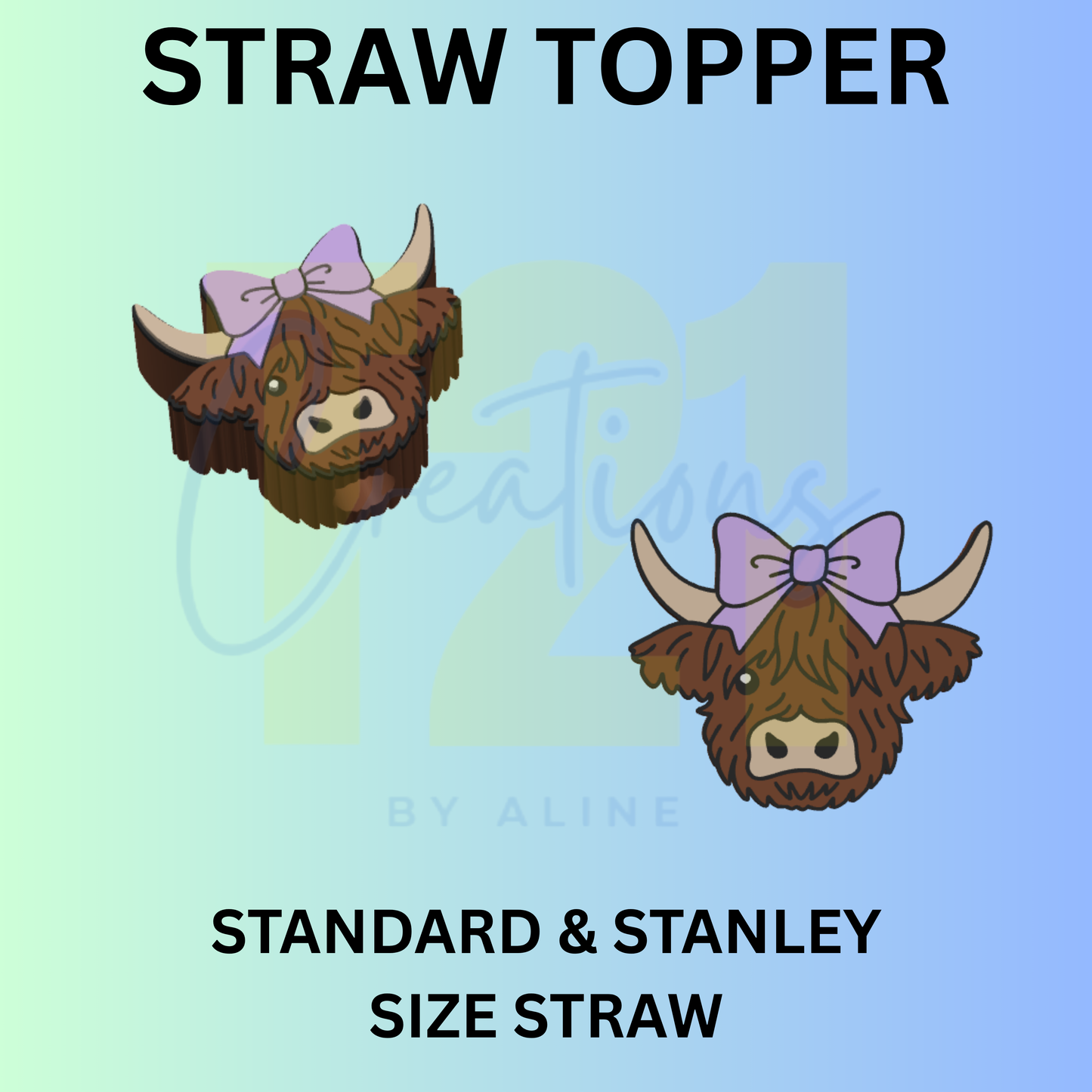 COW FACE STRAW TOPPER