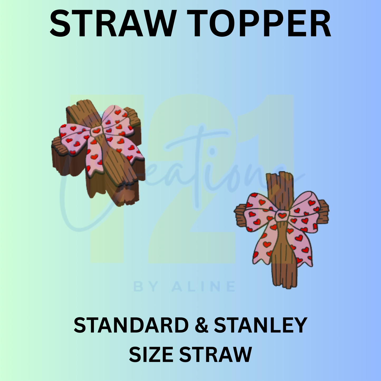 COQUETTE HEARTS BOW STRAW TOPPER