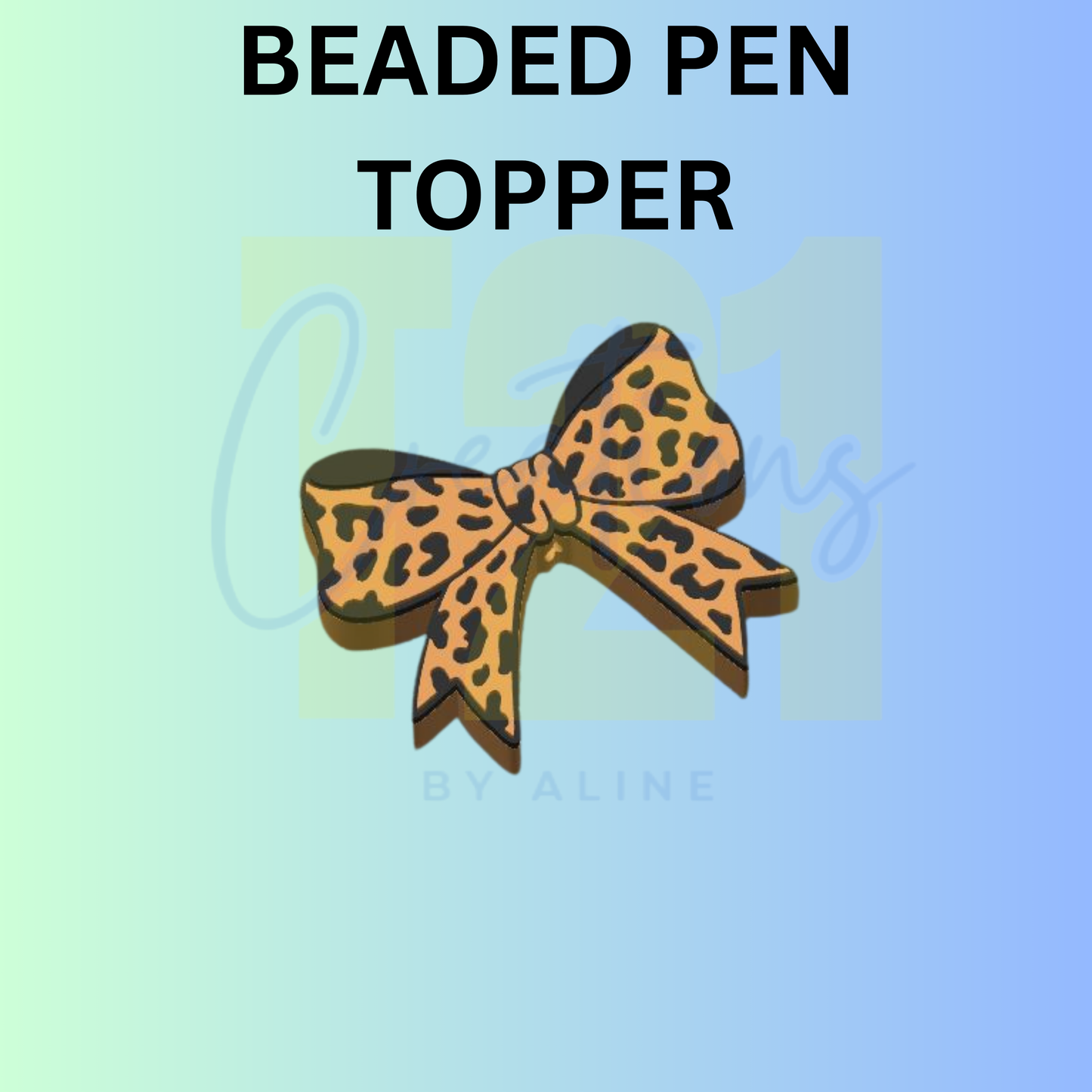ANIMAL PRINT BOW PEN TOPPER