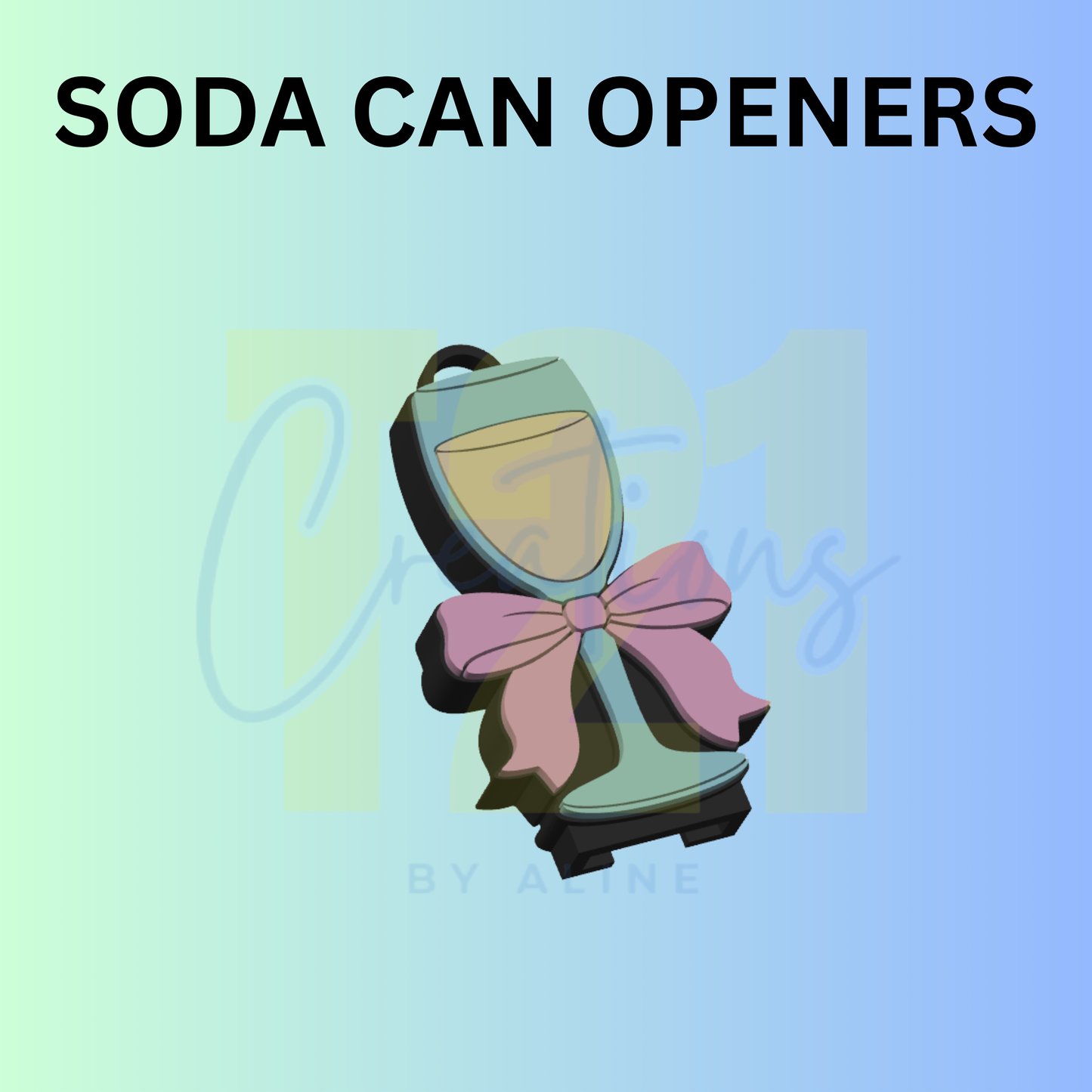 DRINK GLASS CAN OPENER KEYCHAIN