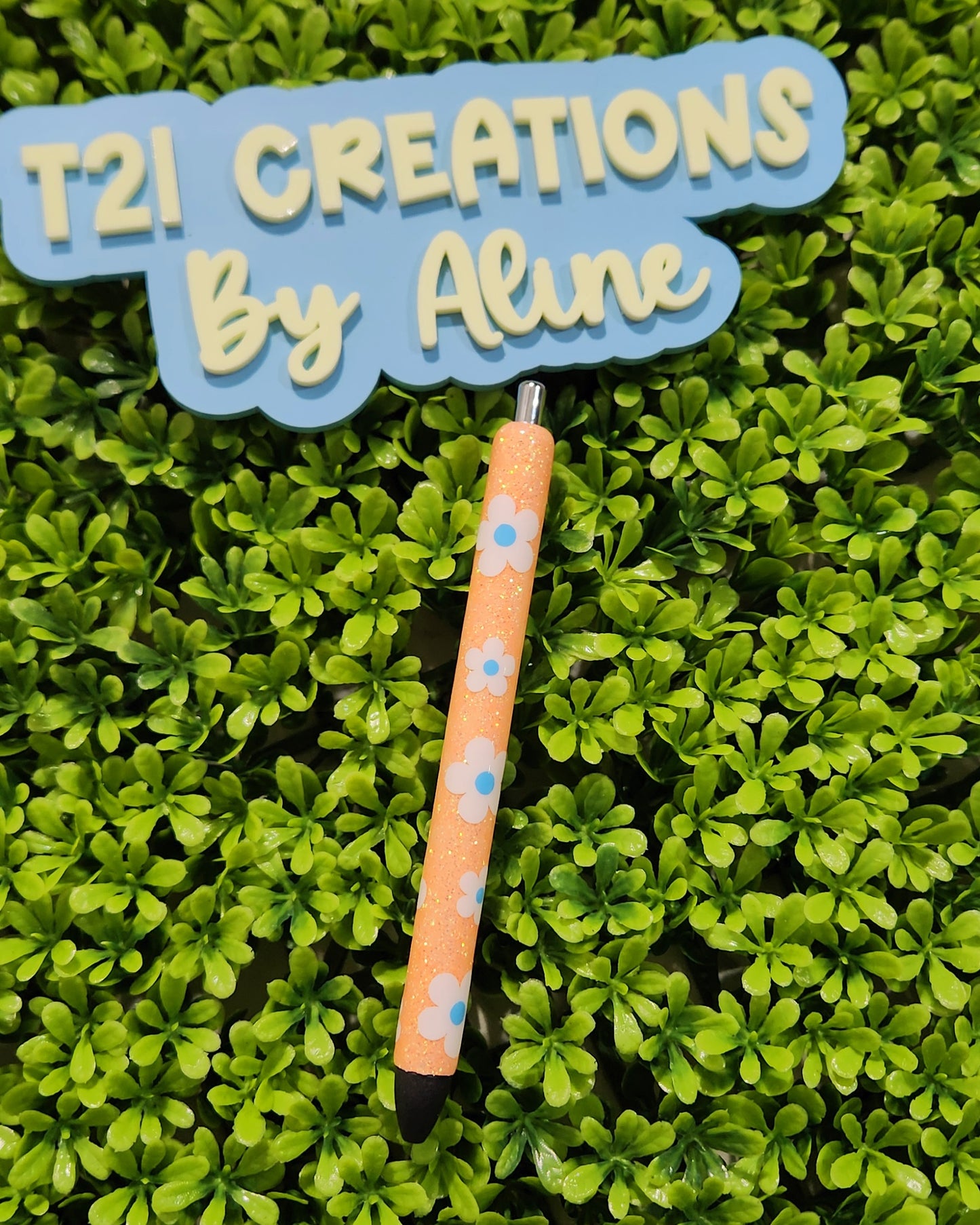 PASTEL FLOWERS GLITTER PENS