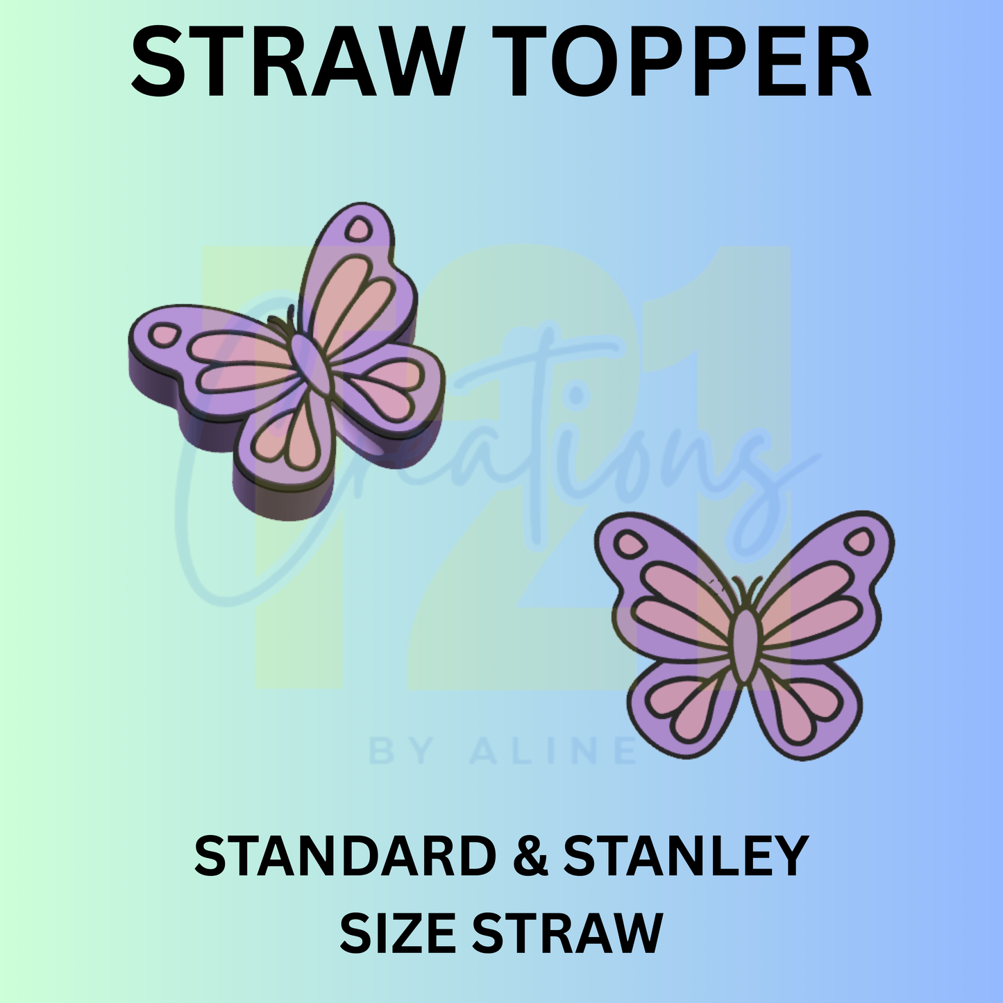 BUTTERFLY 1 STRAW TOPPER