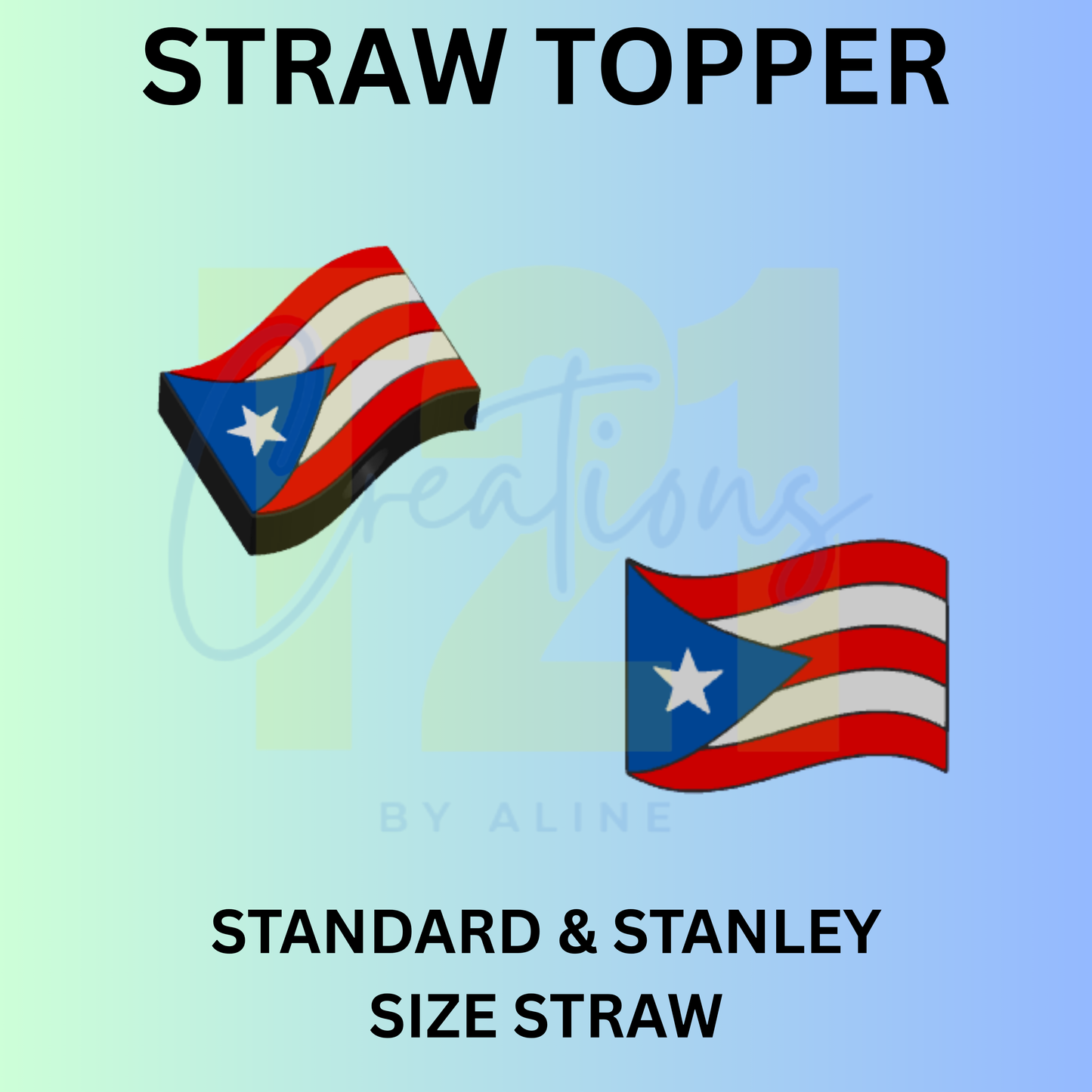 P.R. FLAG STRAW TOPPER