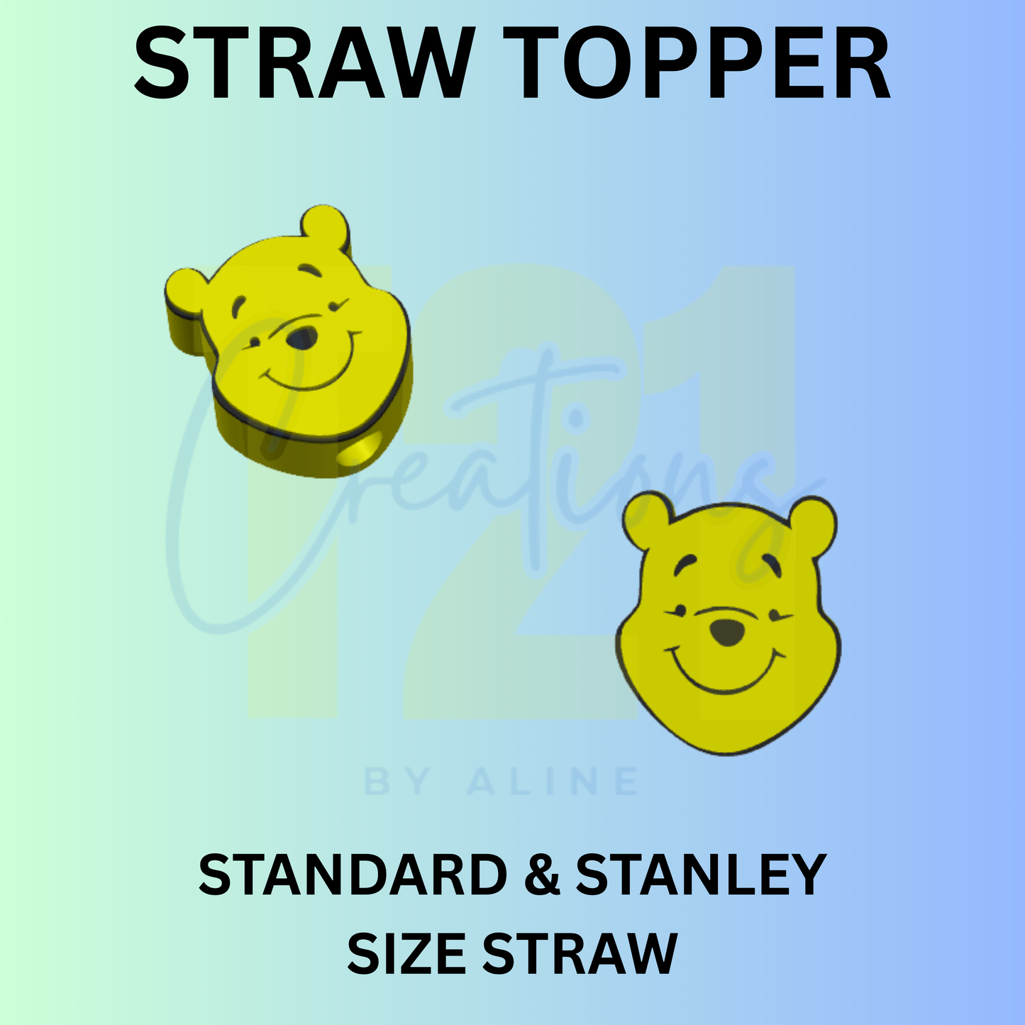 HONEY BEAR FACE STRAW TOPPER