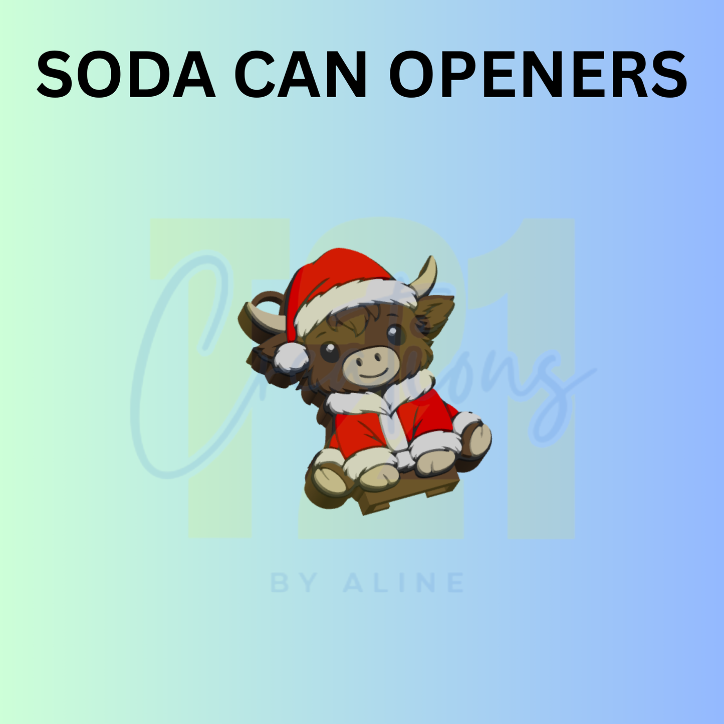 XMAS COW CAN OPENER KEYCHAIN