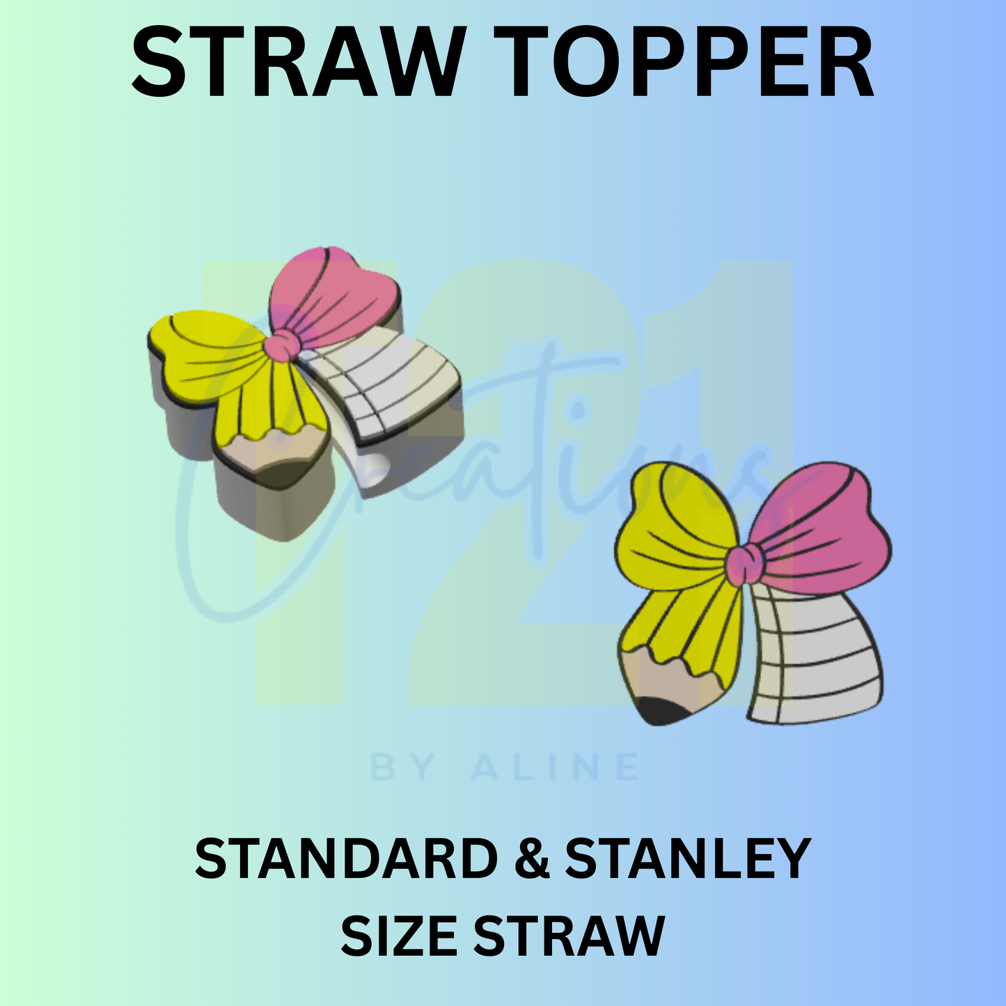 PENCIL BOW 2 STRAW TOPPER