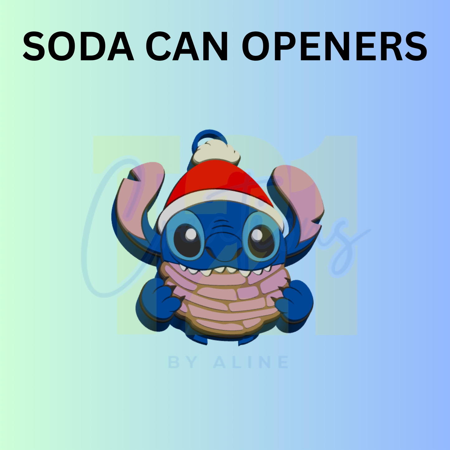 CONCHA BLUE ALIEN XMAS CAN OPENER KEYCHAIN
