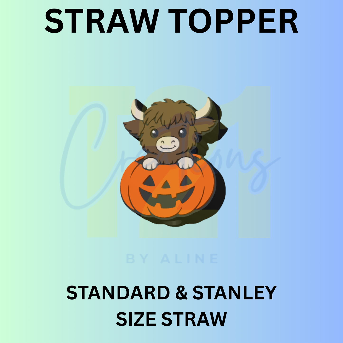 PUMPKIN COW STRAW TOPPER