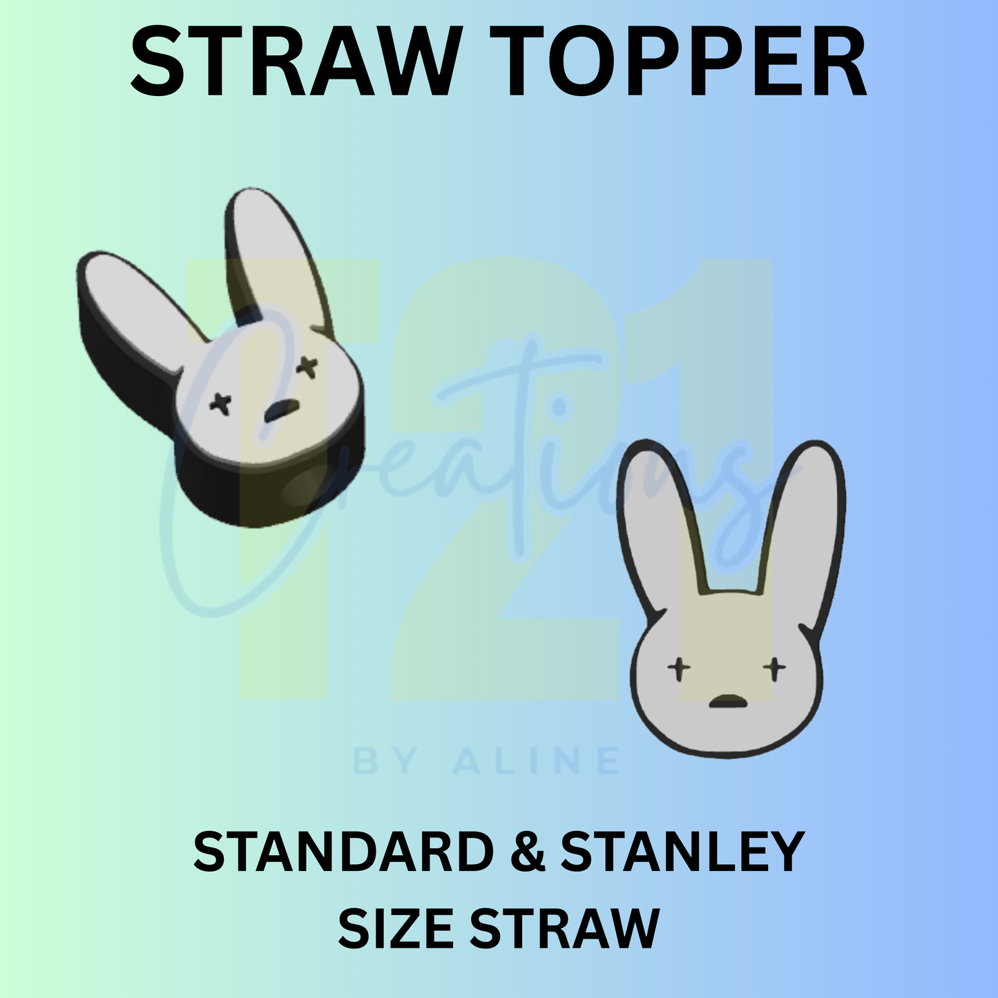 BAD BUNNY STRAW TOPPER