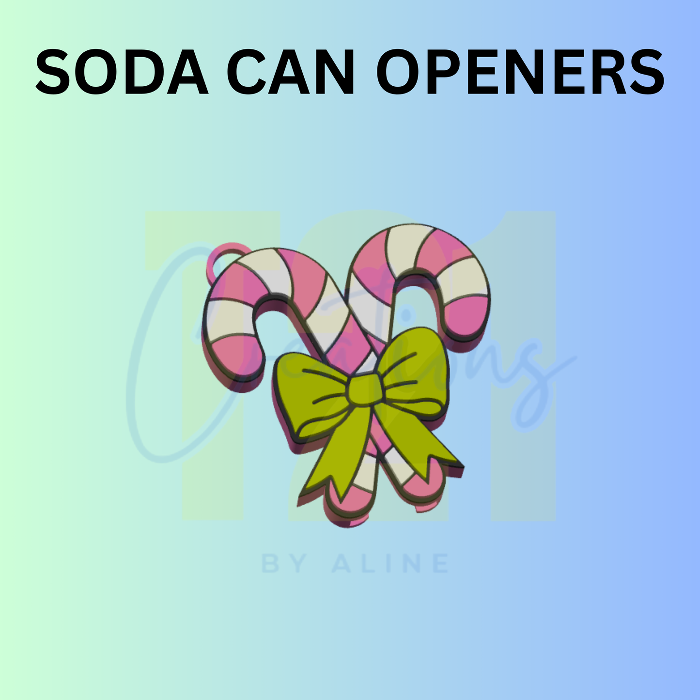 COQUETTE CANDY CANE CAN OPENER KEYCHAIN