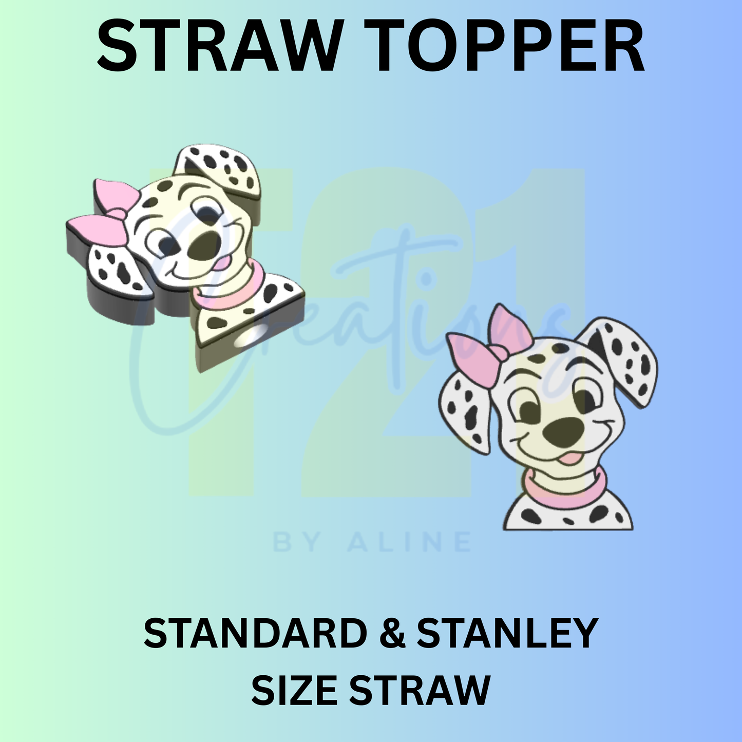 GIRL DOG STRAW TOPPER