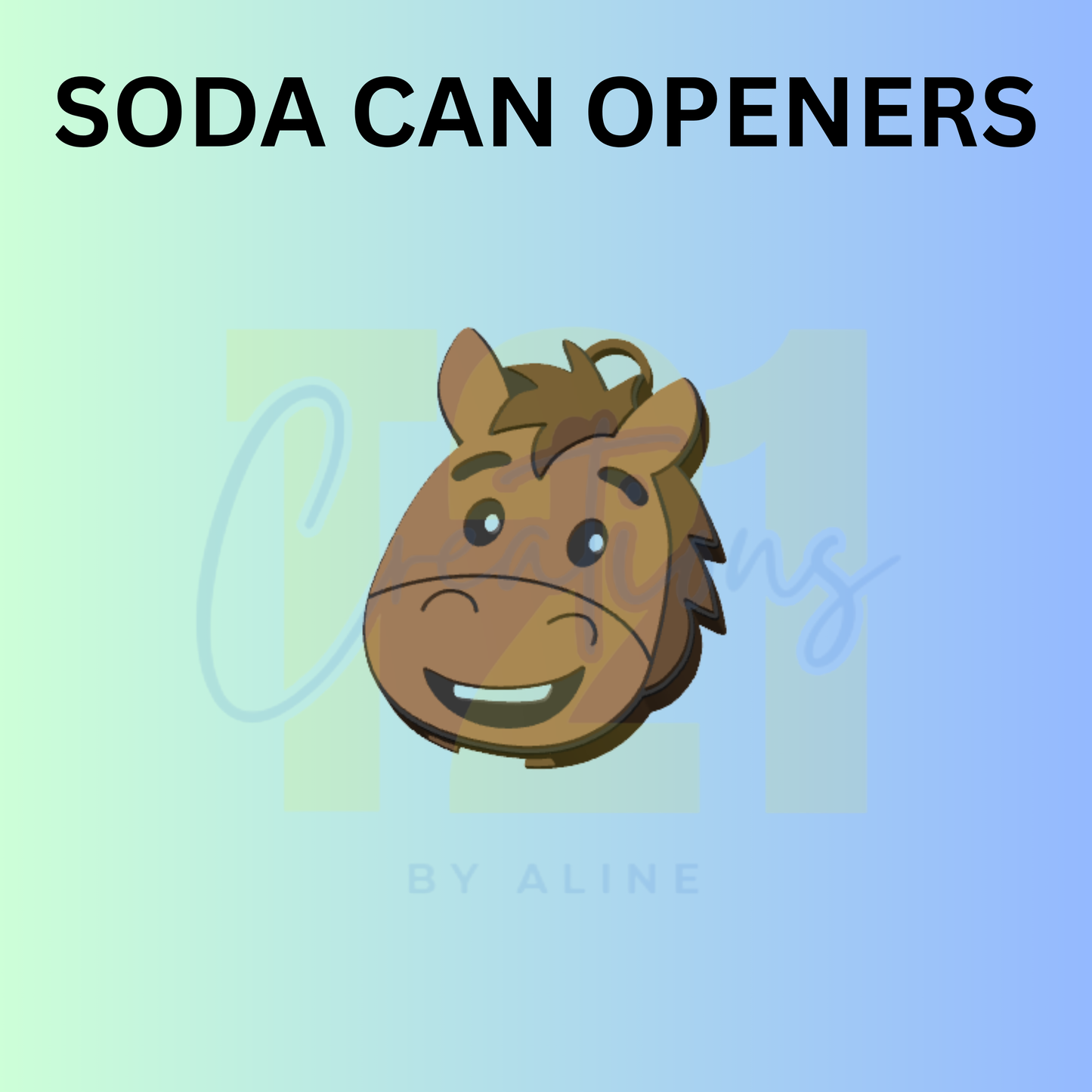HORSE CAN OPENER KEYCHAIN