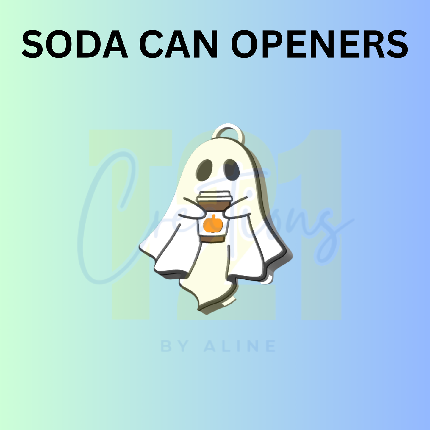 PUMPKIN SPICE GHOST CAN OPENER KEYCHAIN