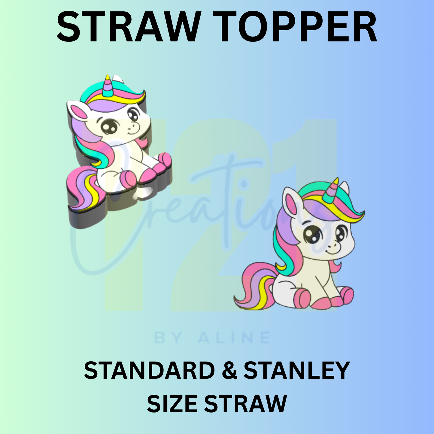 UNICORN STRAW TOPPER