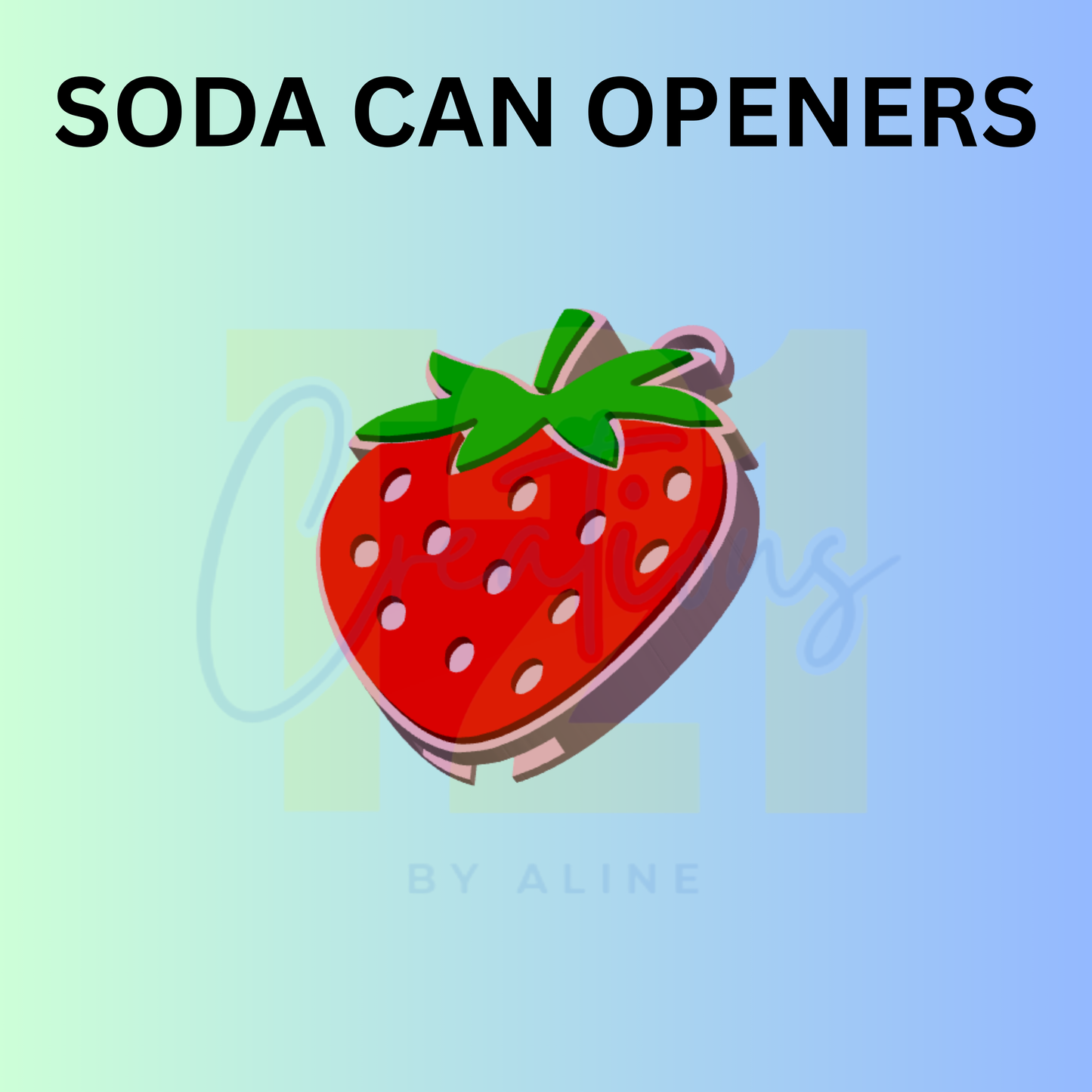 STRAWBERRY SODA CAN OPENER KEYCHAIN