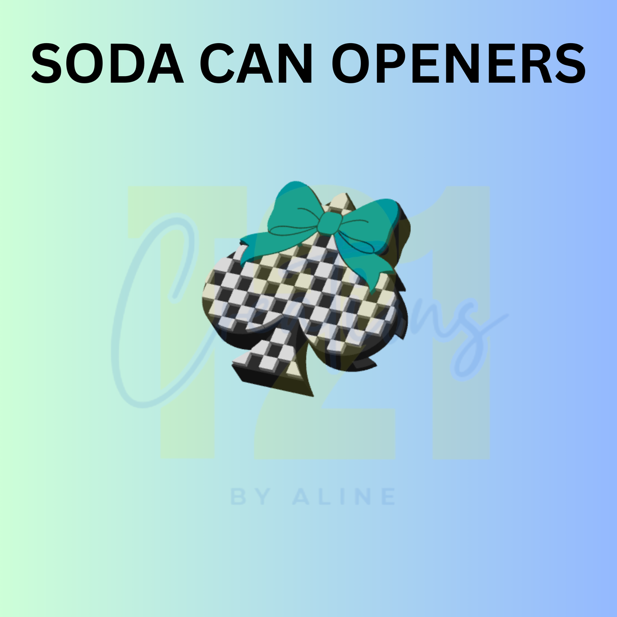 CHECKERED SPADE CAN OPENER KEYCHAIN