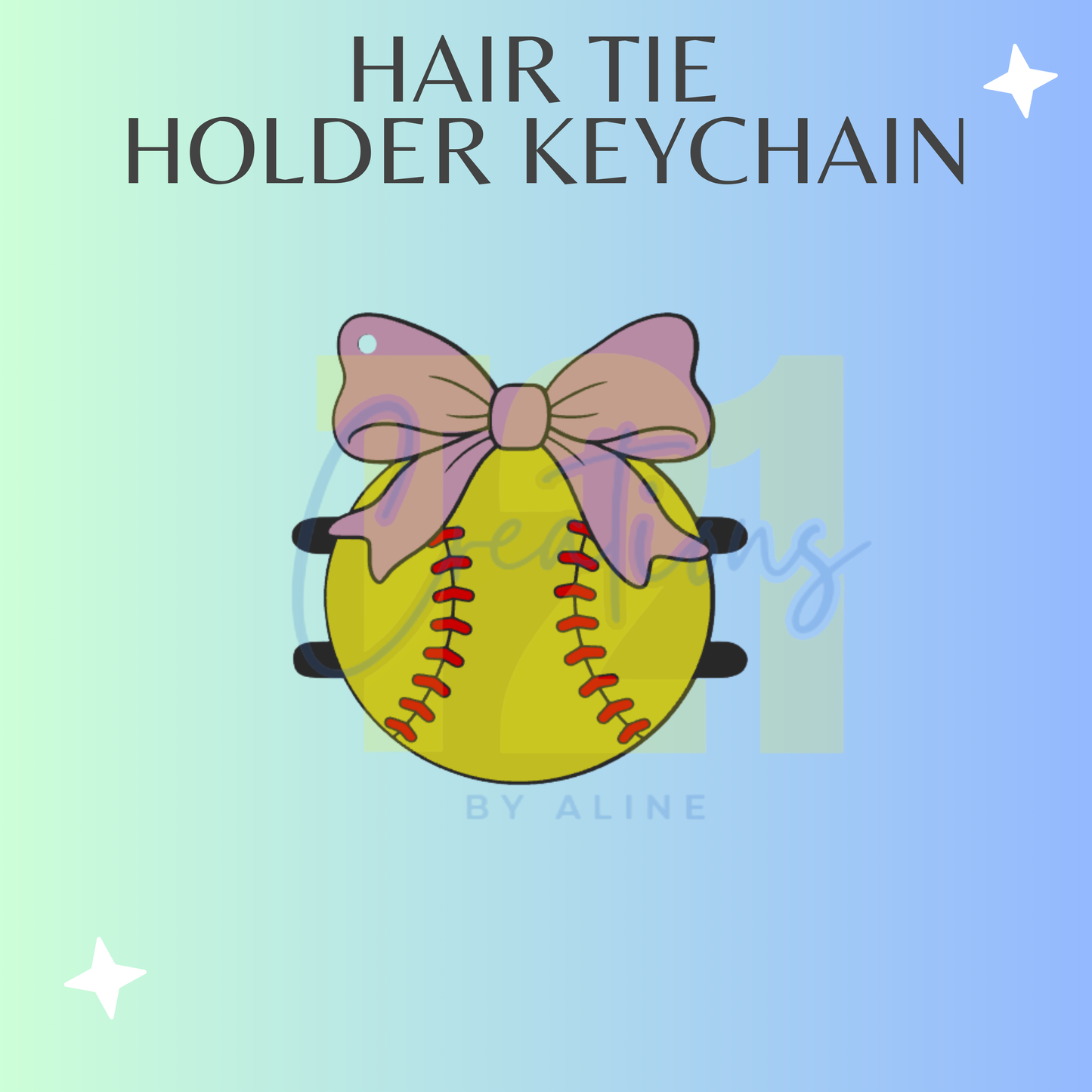 SOFT/BASEBALL HAIR TIE HOLDER KEYCHAIN