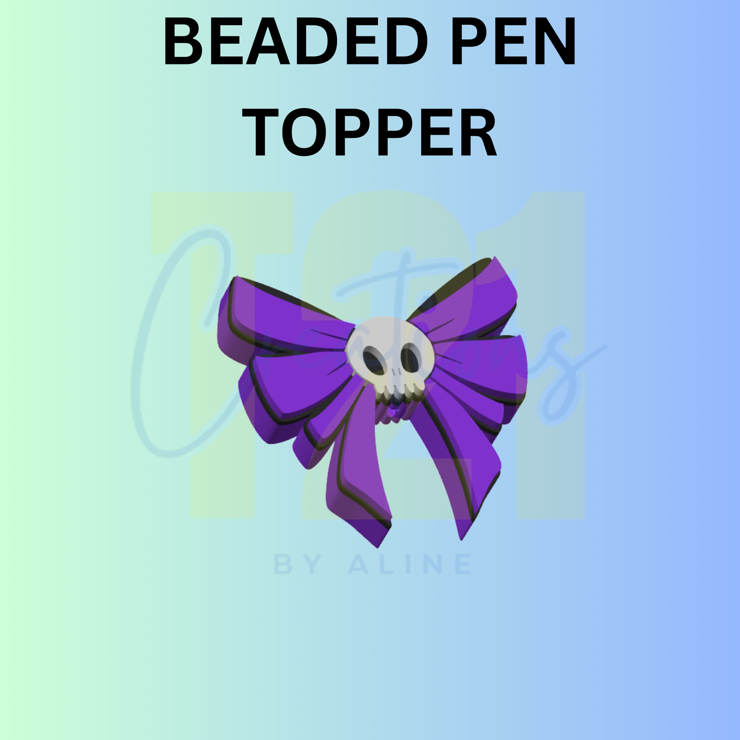 SKELLY BOW PEN TOPPER