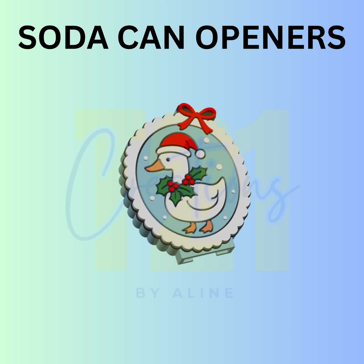 XMAS GOOSE FRAME CAN OPENER KEYCHAIN